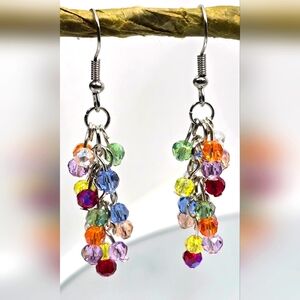 Colorful Glass Beaded Drops Dangle Earrings